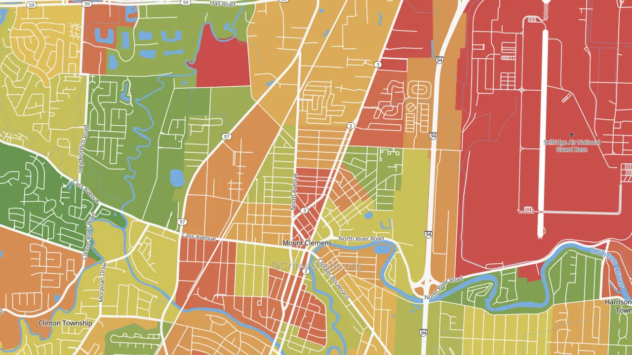 Canfield Manor, Mount Clemens, MI Map of Arson Rates