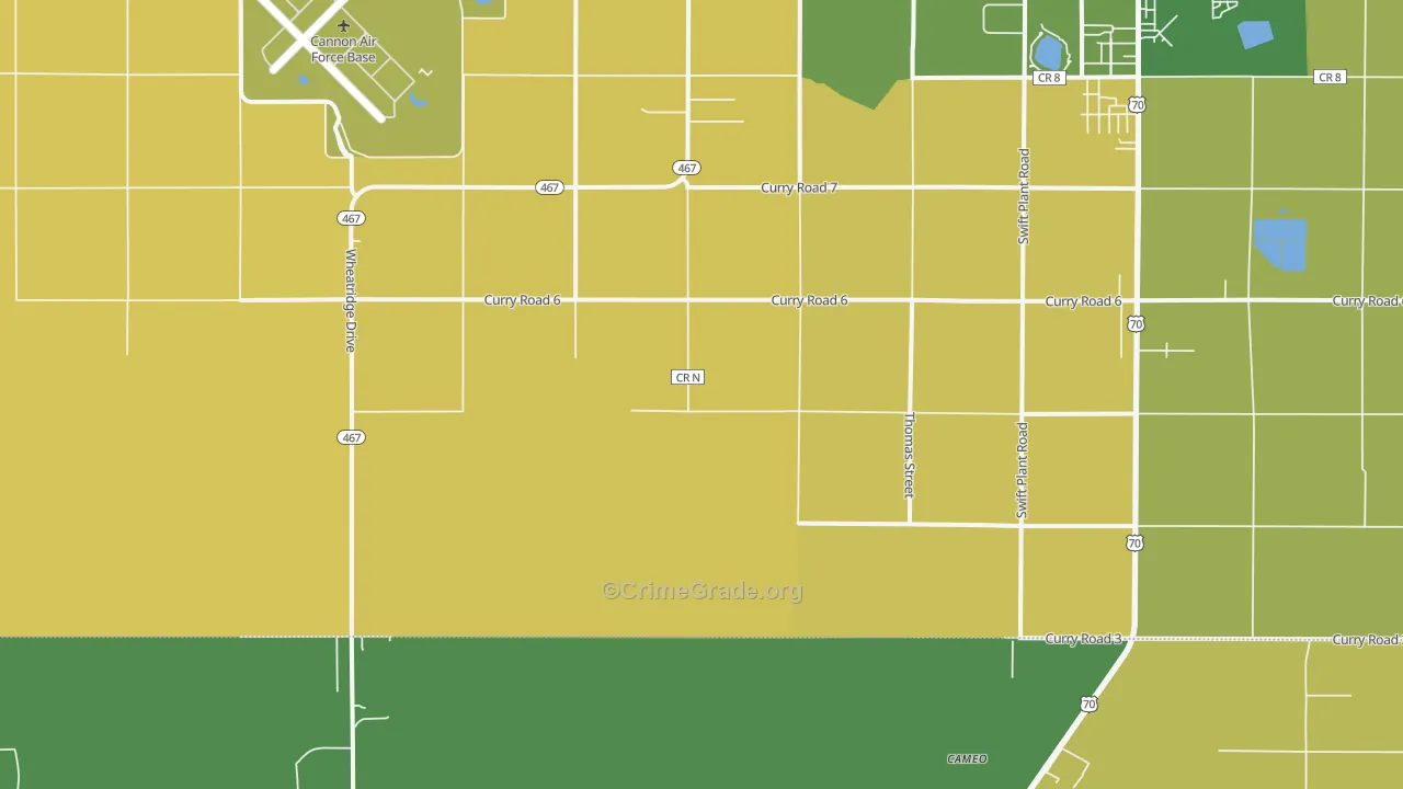 Cannon Air Force Base, NM Map of Arson Rates