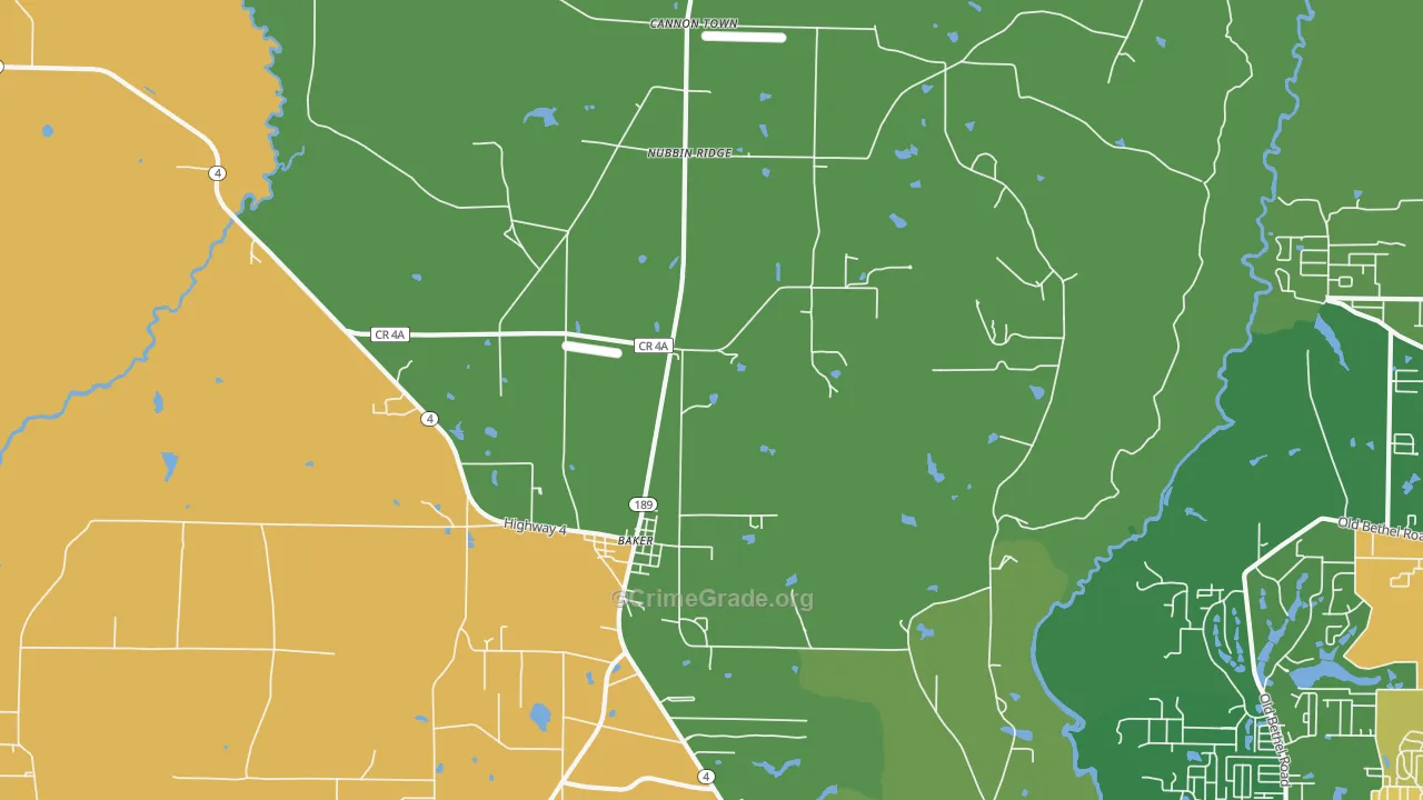 Cannon Town, FL Map of Arson Rates