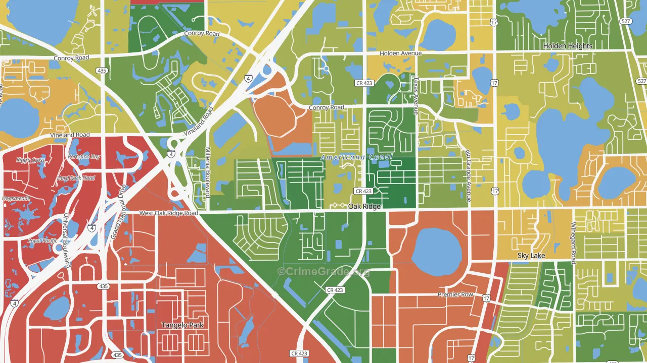 Cannongate-Orlando, Oak Ridge, FL Map of Arson Rates