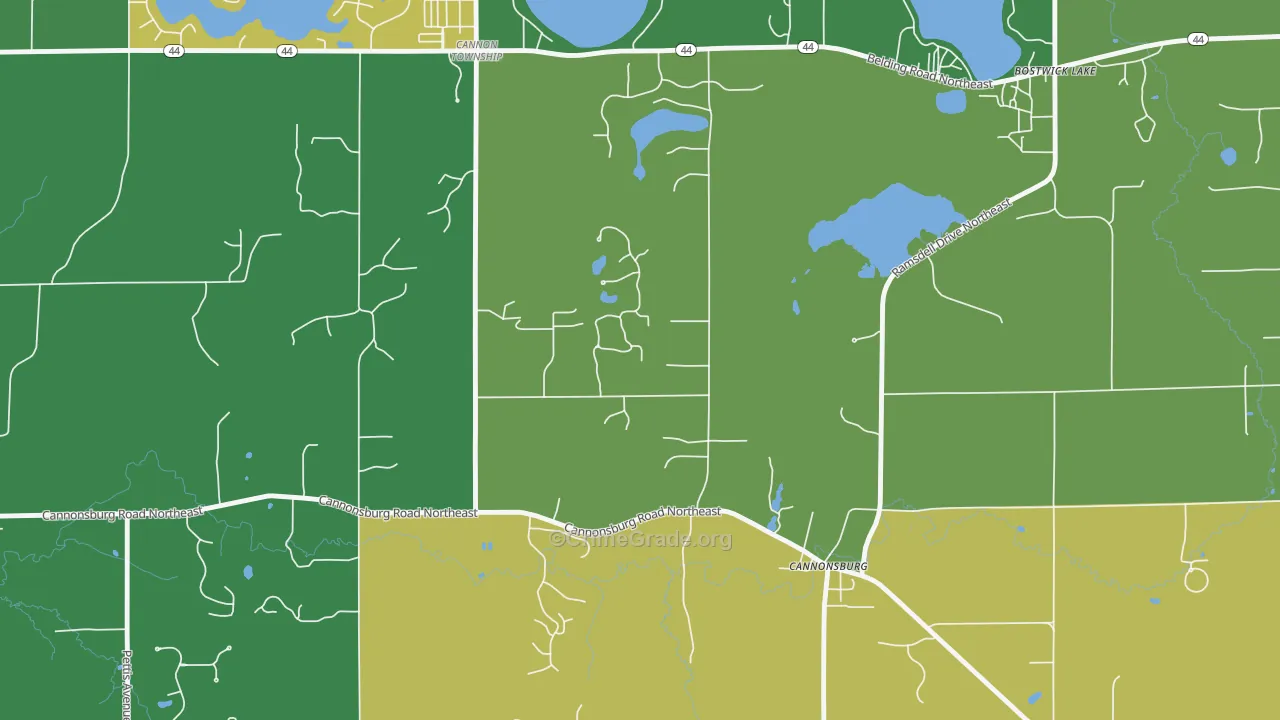 Cannonsburg, MI Map of Arson Rates