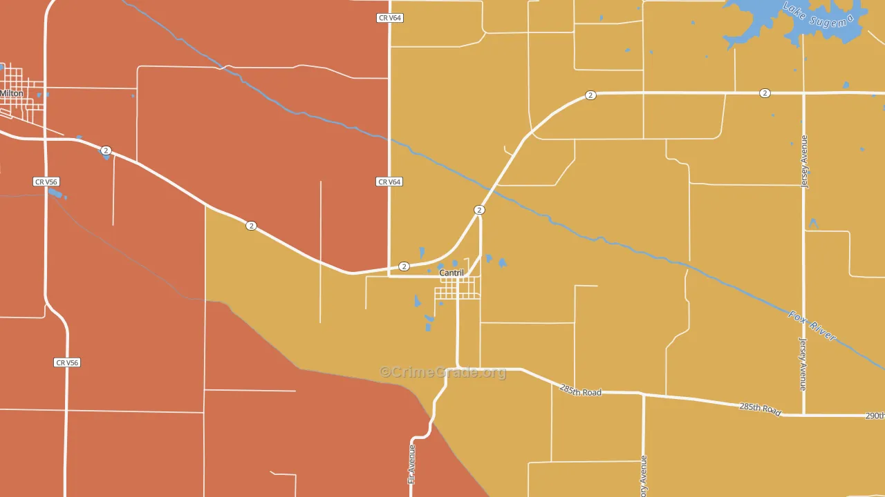 Cantril, IA Map of Arson Rates