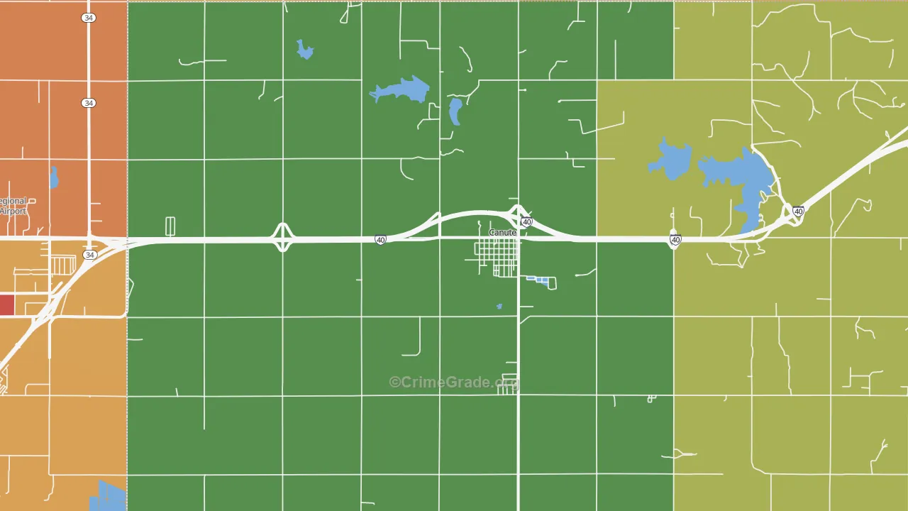 Canute, OK Map of Arson Rates