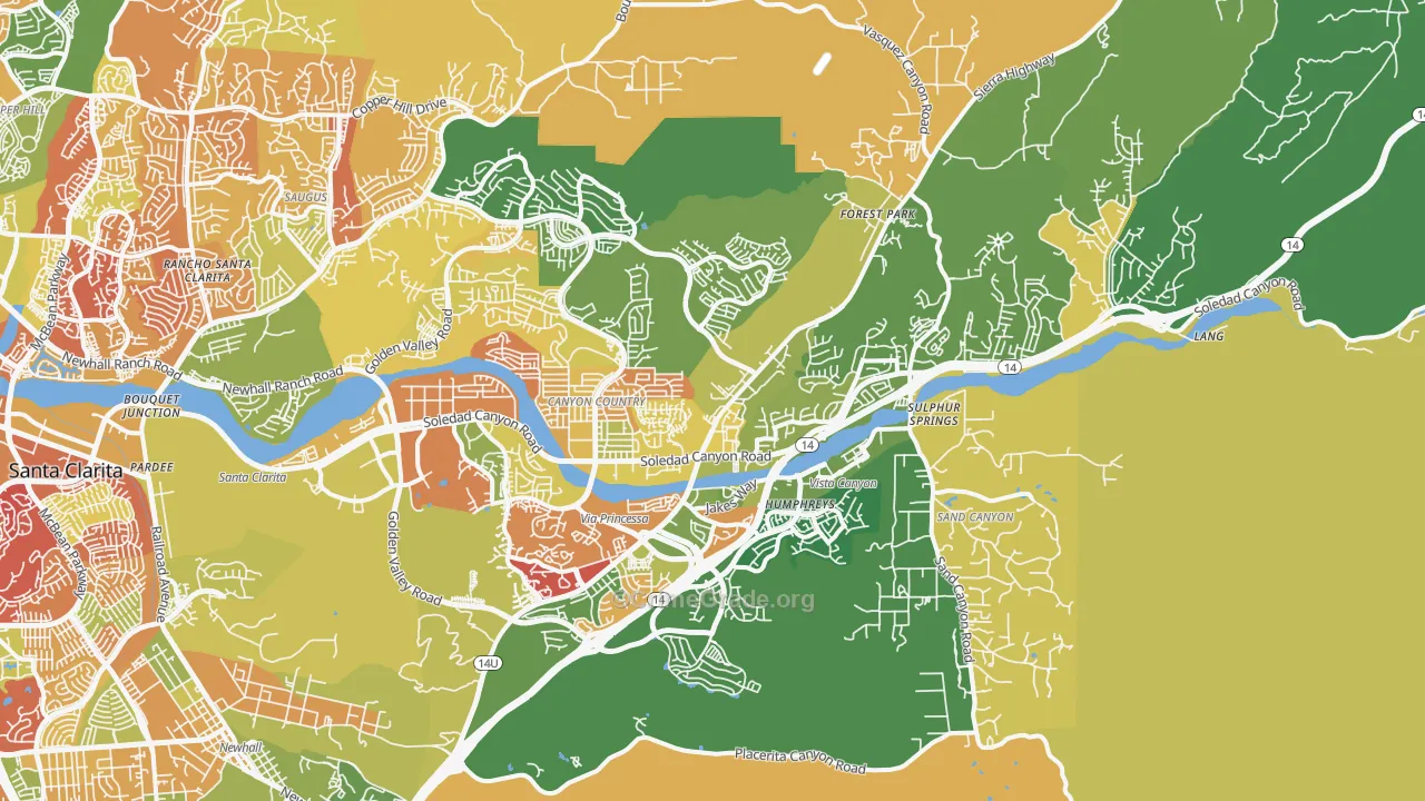 Canyon Country, CA Map of Arson Rates