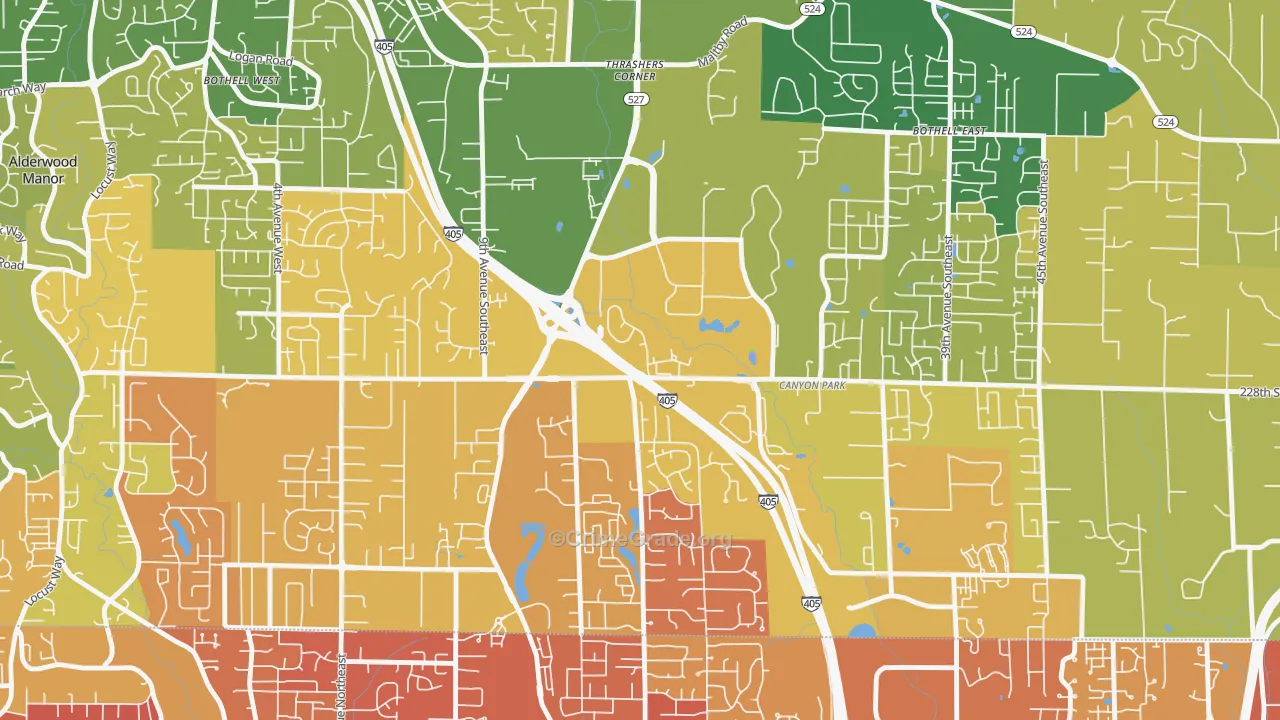 Canyon Park, Bothell, WA Map of Arson Rates