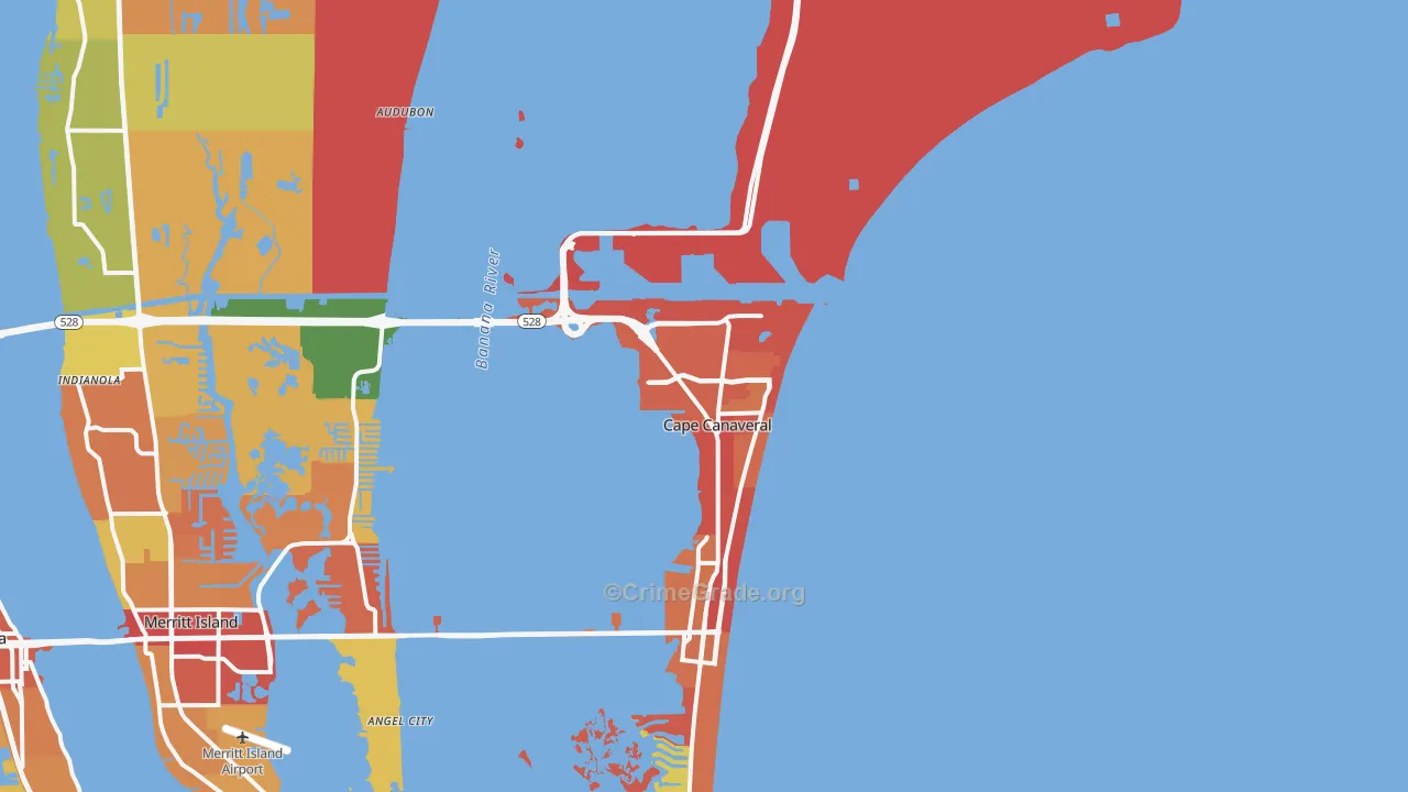 Cape Canaveral, FL Map of Arson Rates
