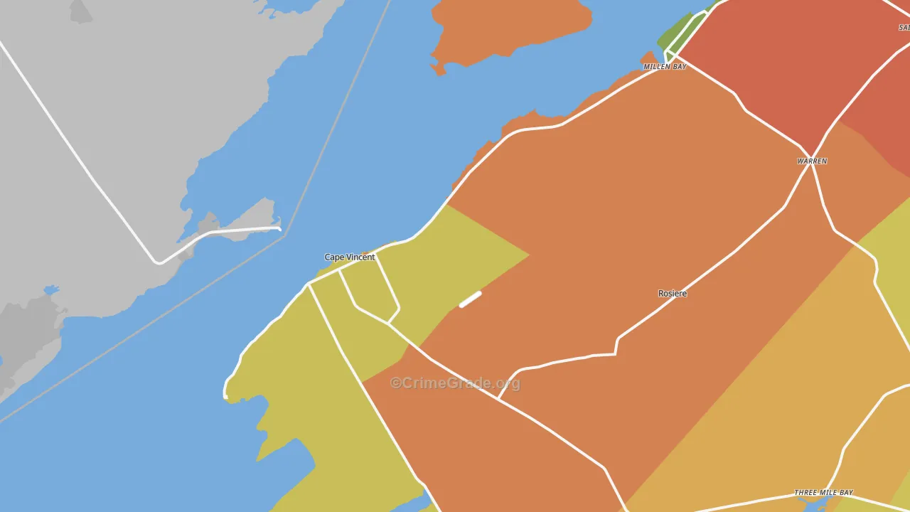 Cape Vincent, NY Map of Arson Rates