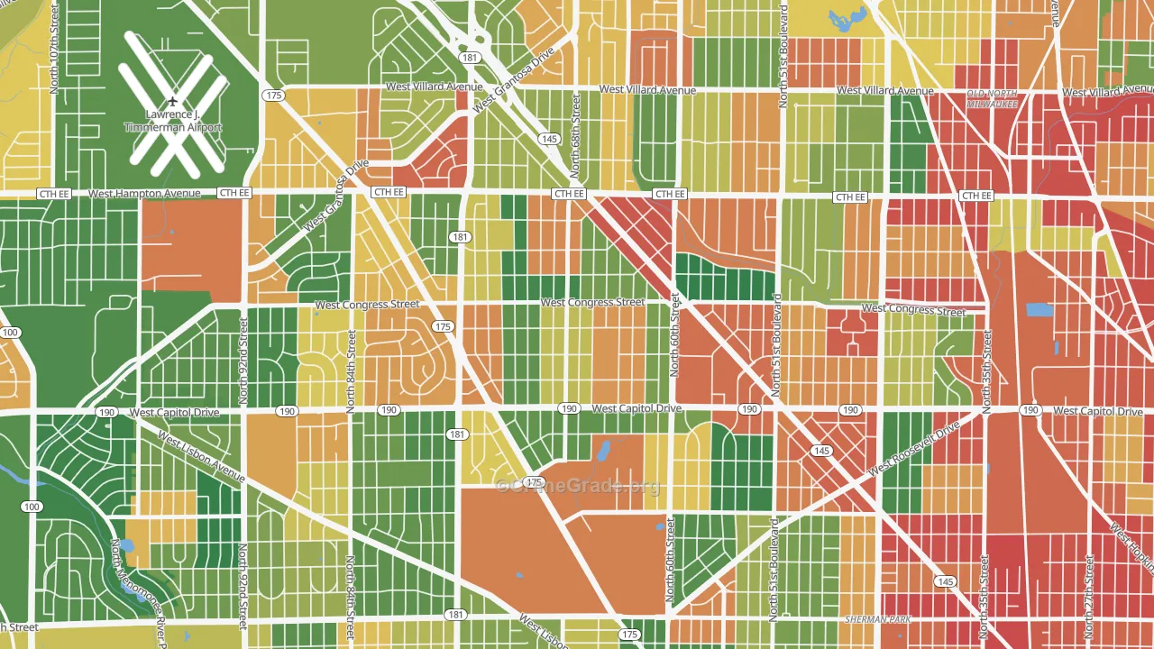 Capitol Heights, Milwaukee, WI Map of Arson Rates