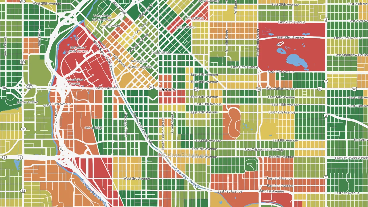 Capitol Hill, Denver, CO Map of Arson Rates