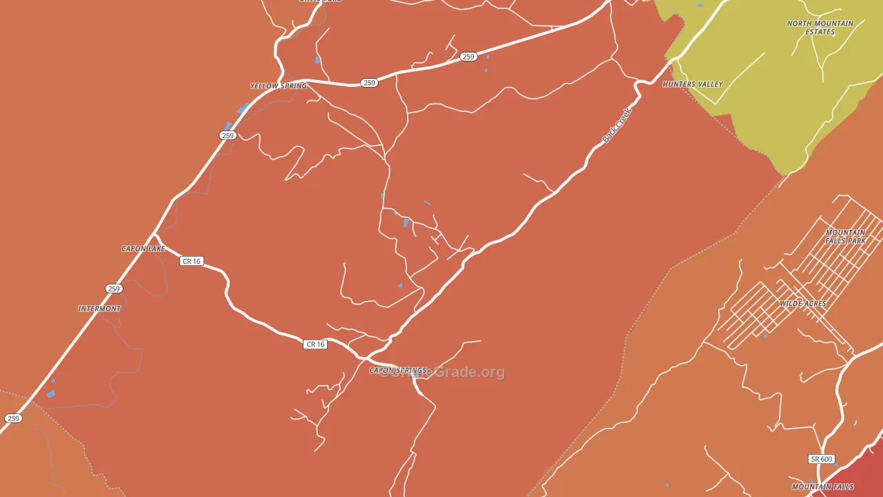 Capon Springs, WV Map of Arson Rates
