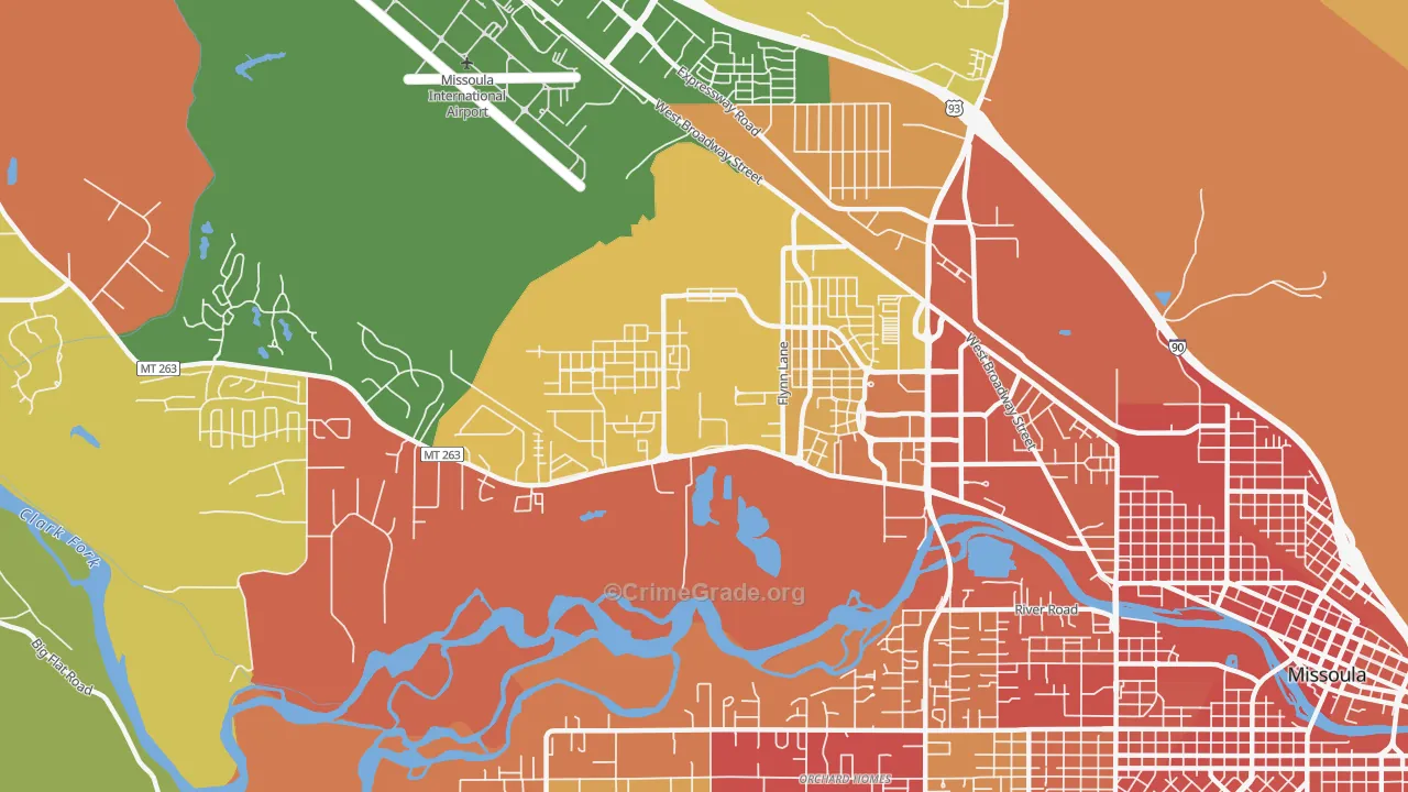 Captain John Mullan, Missoula, MT Map of Arson Rates