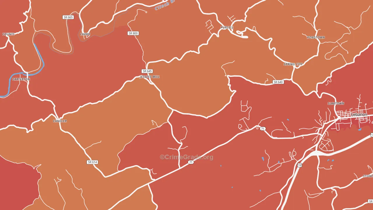 Carbo, VA Map of Arson Rates