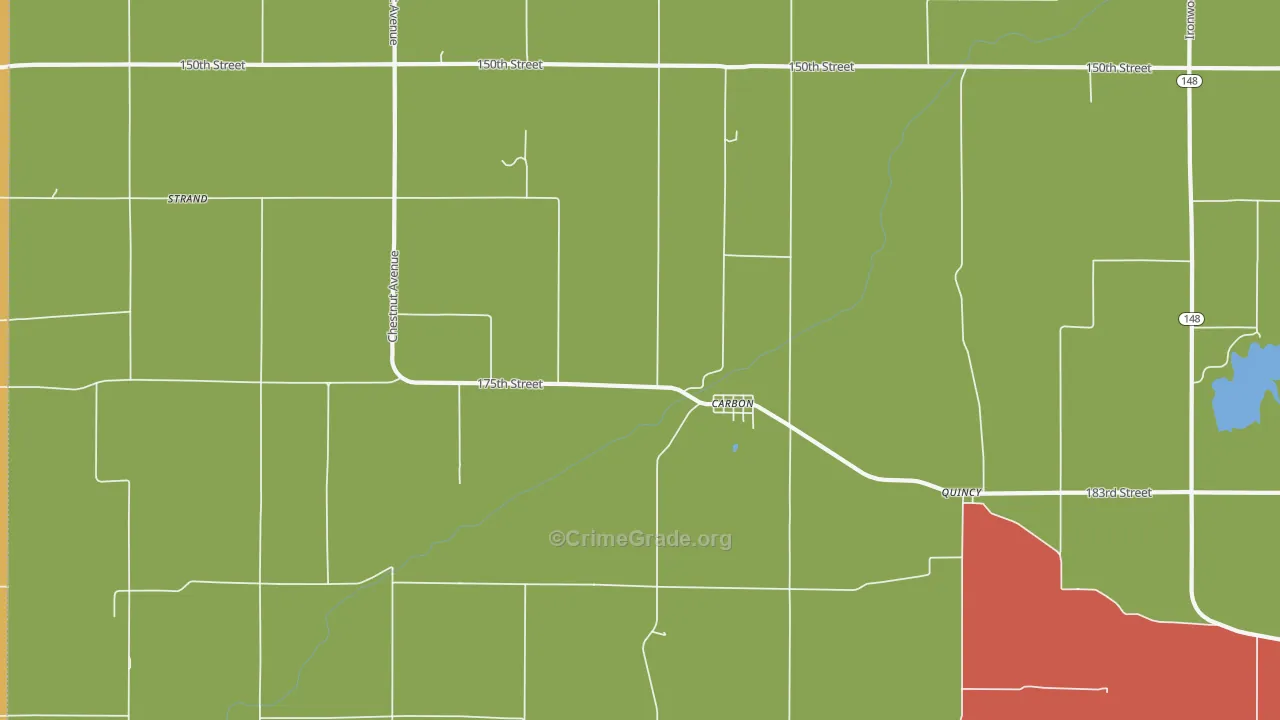 Carbon, IA Map of Arson Rates