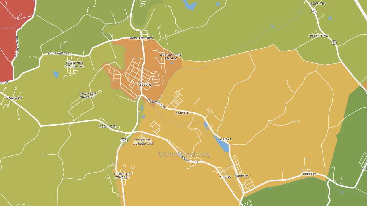 Cardale, PA Map of Arson Rates