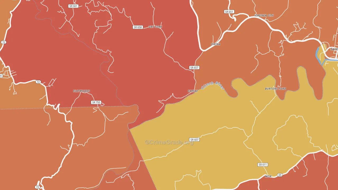 Carfax, VA Map of Arson Rates