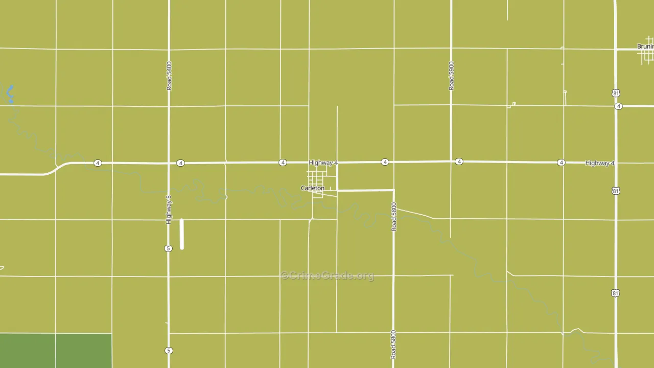 Carleton, NE Map of Arson Rates