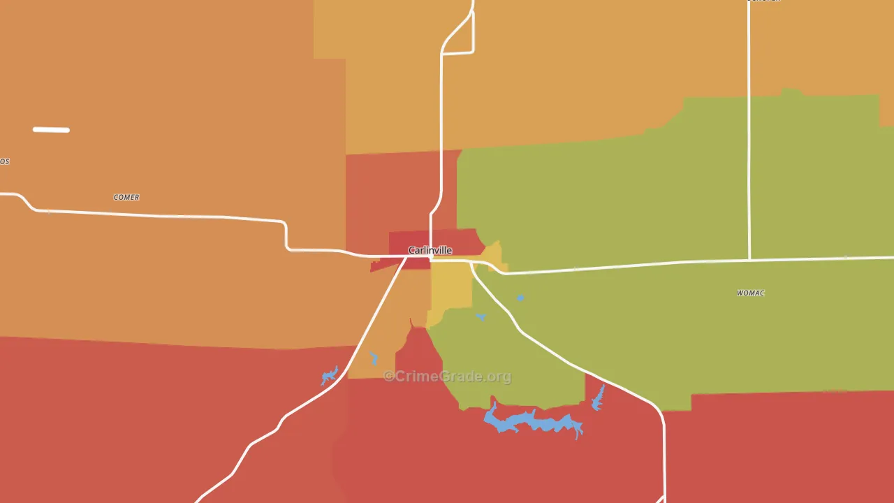 Carlinville, IL Map of Arson Rates