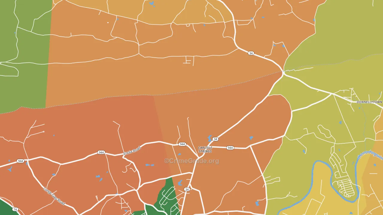 Carlisle Springs, PA Map of Arson Rates