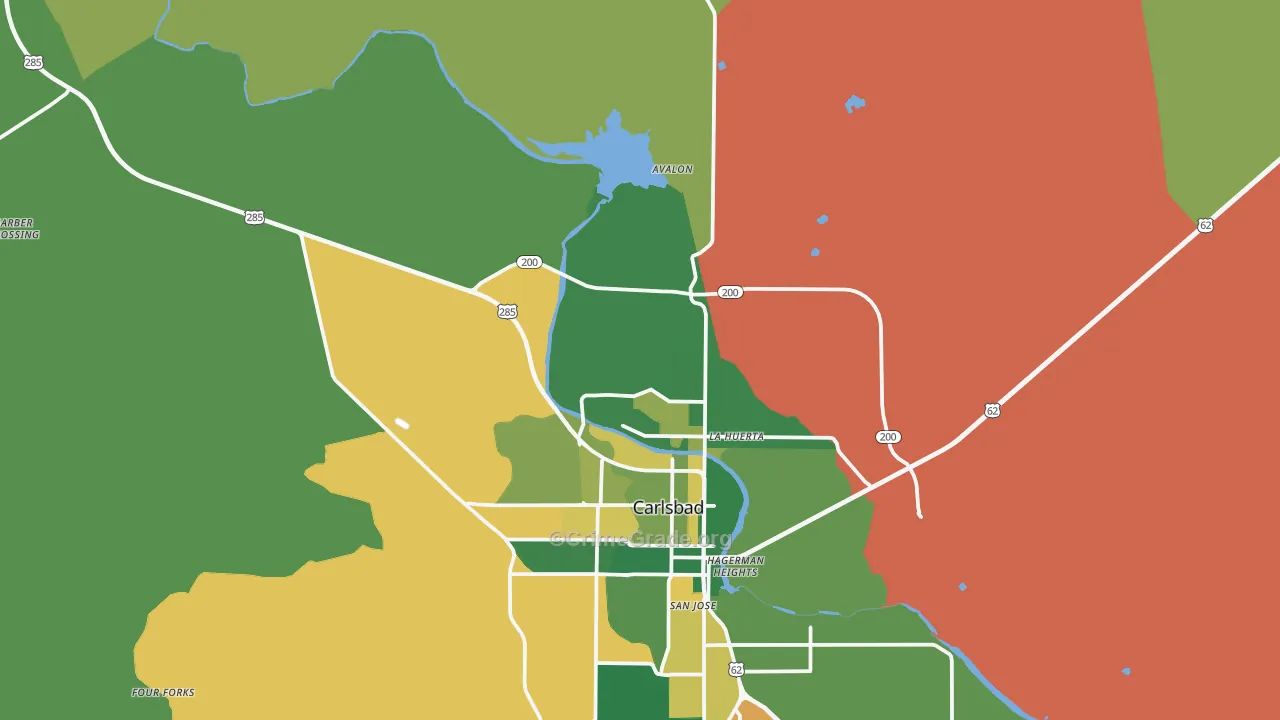 Carlsbad North, NM Map of Arson Rates