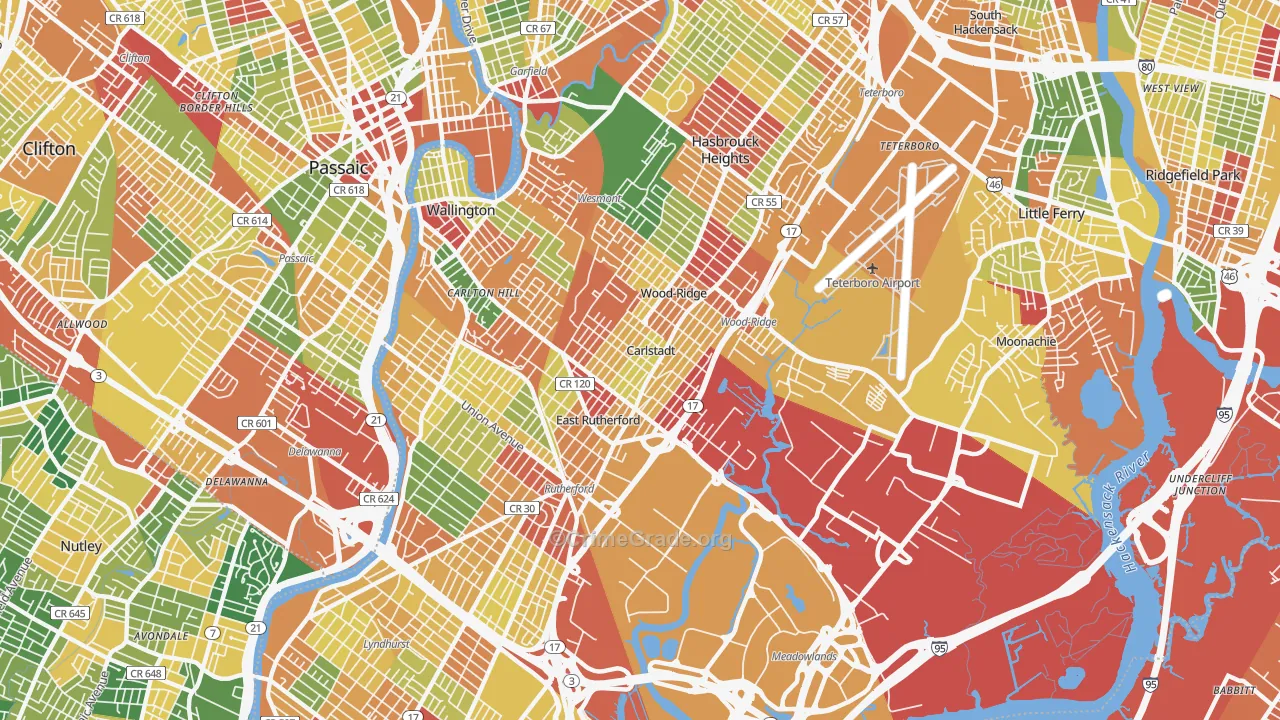 Carlstadt, NJ Map of Arson Rates