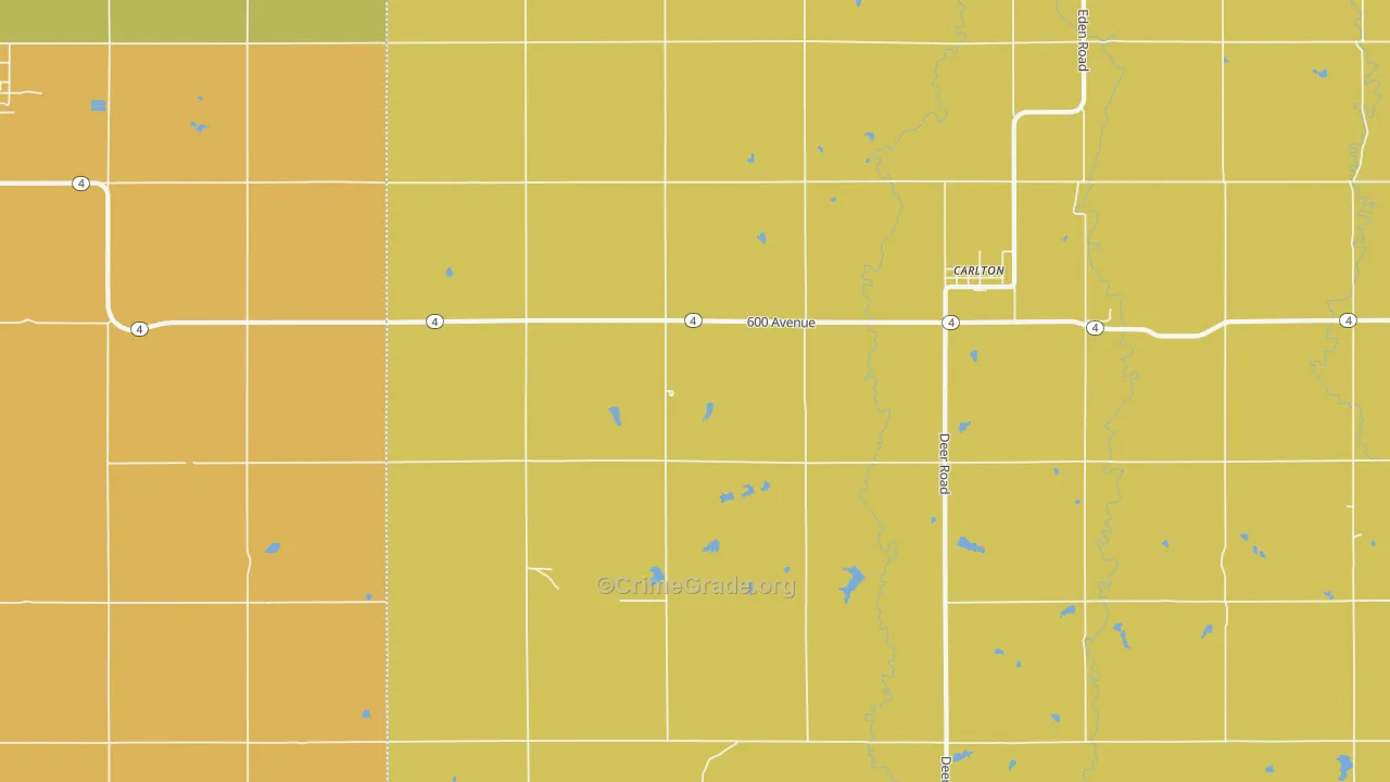 Carlton, KS Map of Arson Rates
