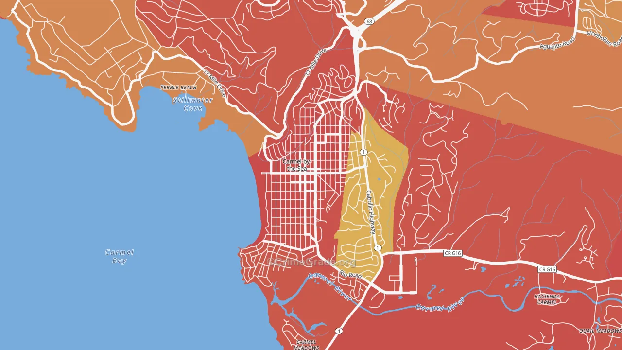 Carmel-By-The-Sea, CA Map of Arson Rates