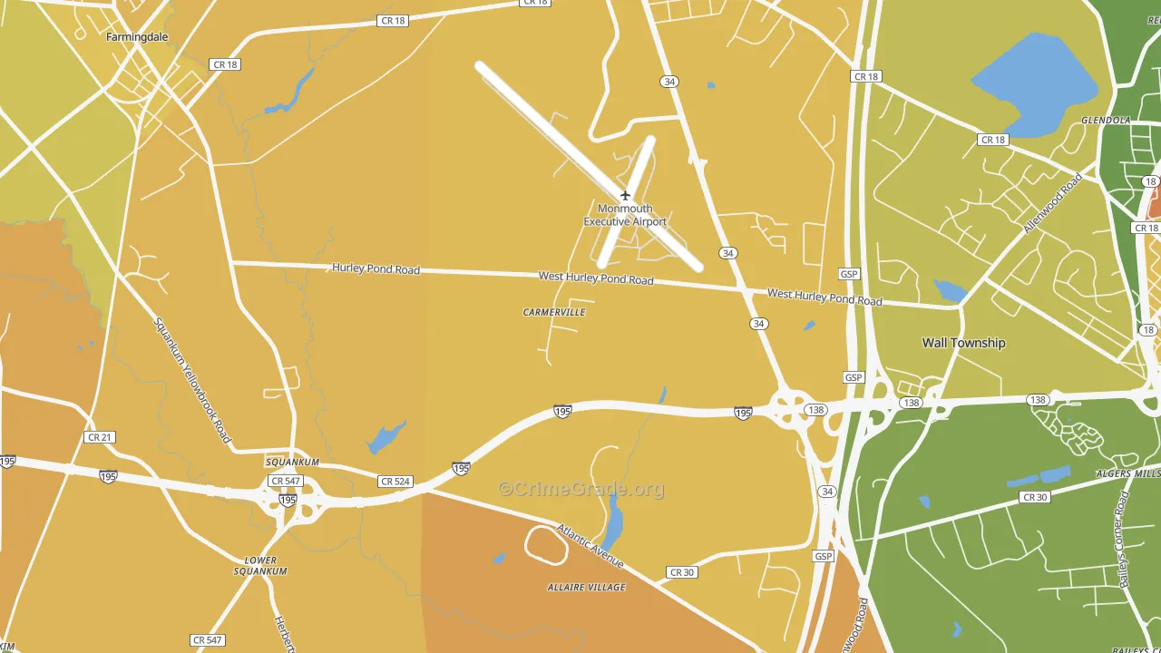 Carmerville, NJ Map of Arson Rates