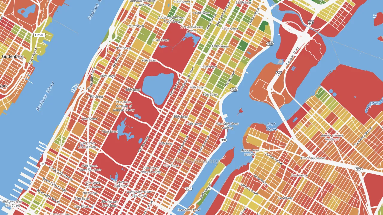 Carnegie Hill, Manhattan, NY Map of Arson Rates