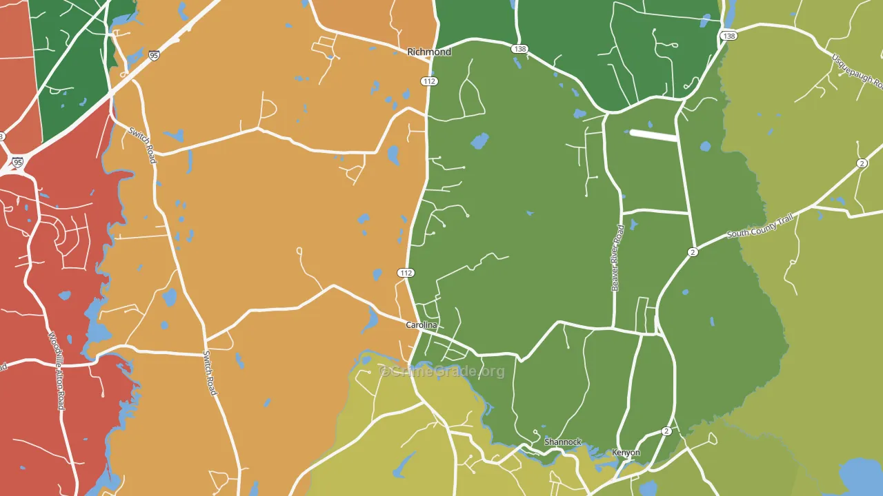 Carolina, RI Map of Arson Rates