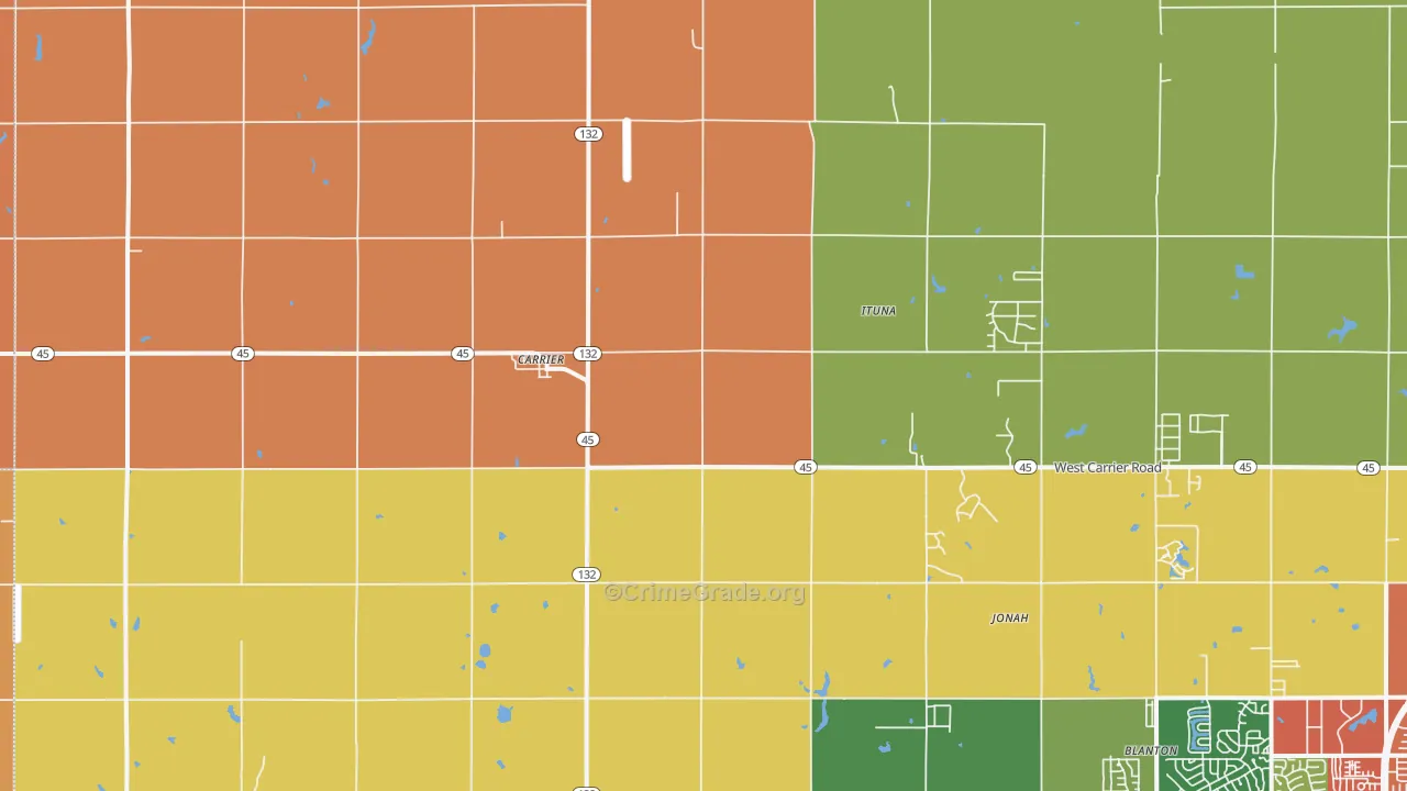 Carrier, OK Map of Arson Rates