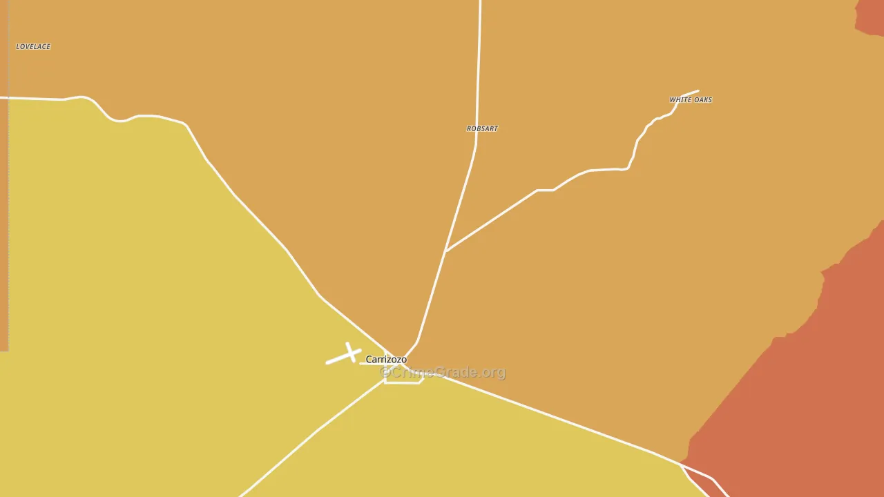 Carrizozo, NM Map of Arson Rates