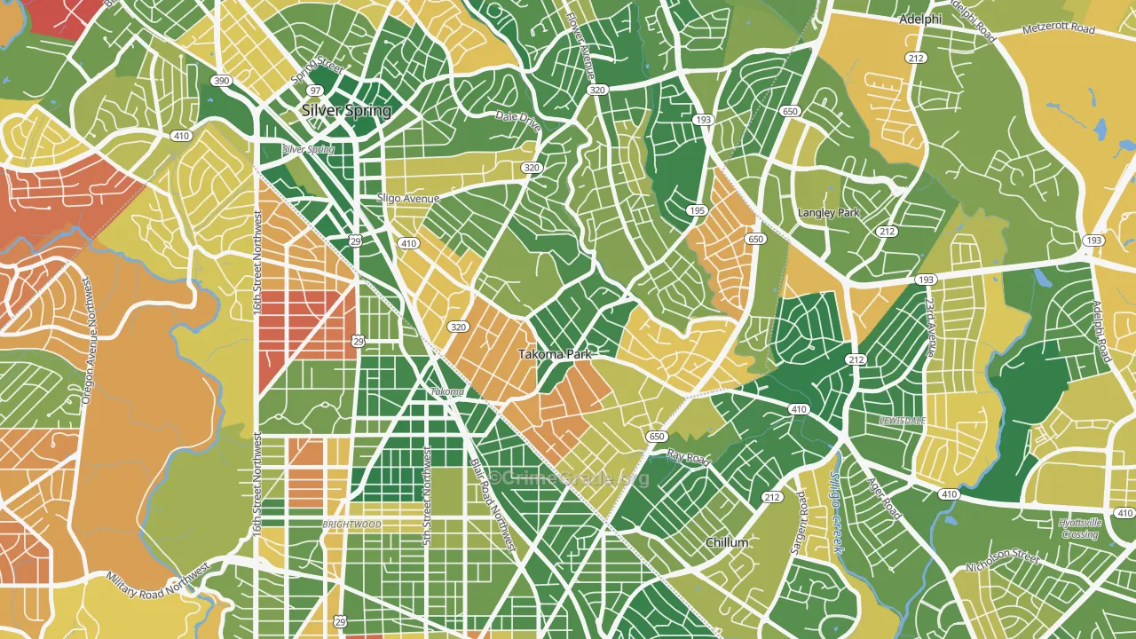 Carroll Manor, Takoma Park, MD Map of Arson Rates