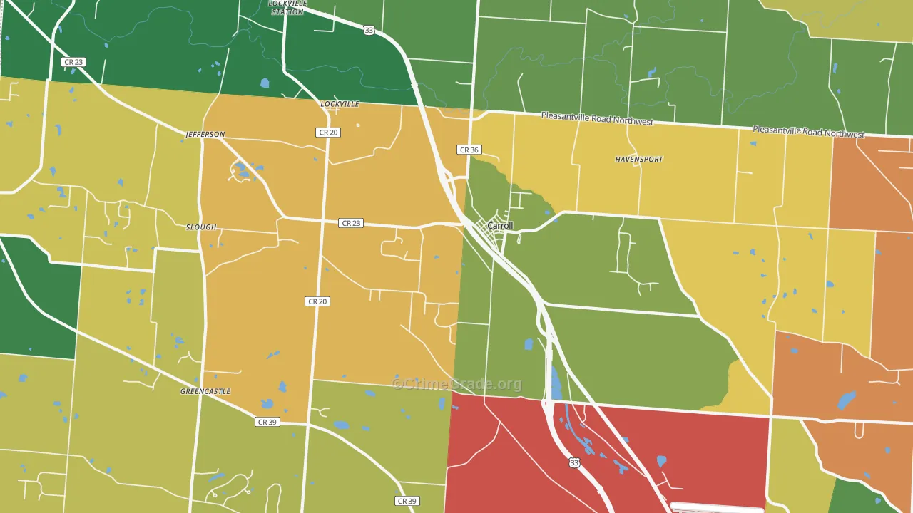Carroll, OH Map of Arson Rates