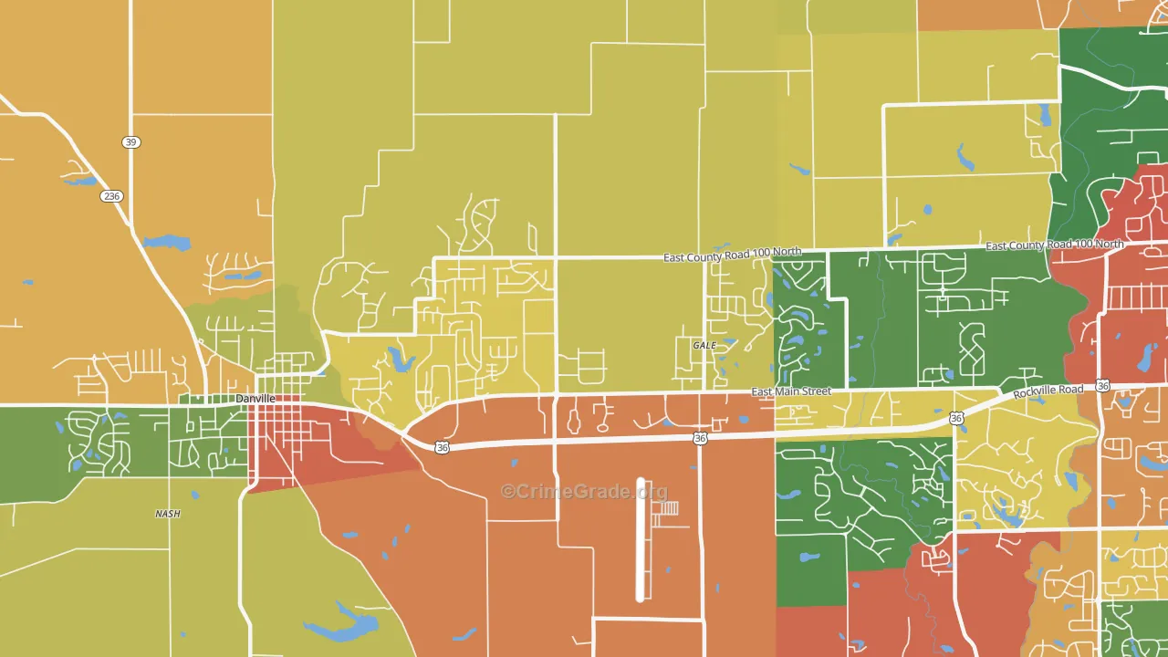Cartersburg, IN Map of Arson Rates