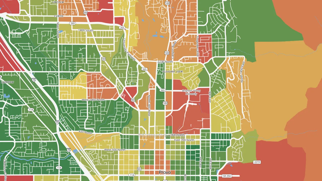 Carterville, Provo, UT Map of Arson Rates