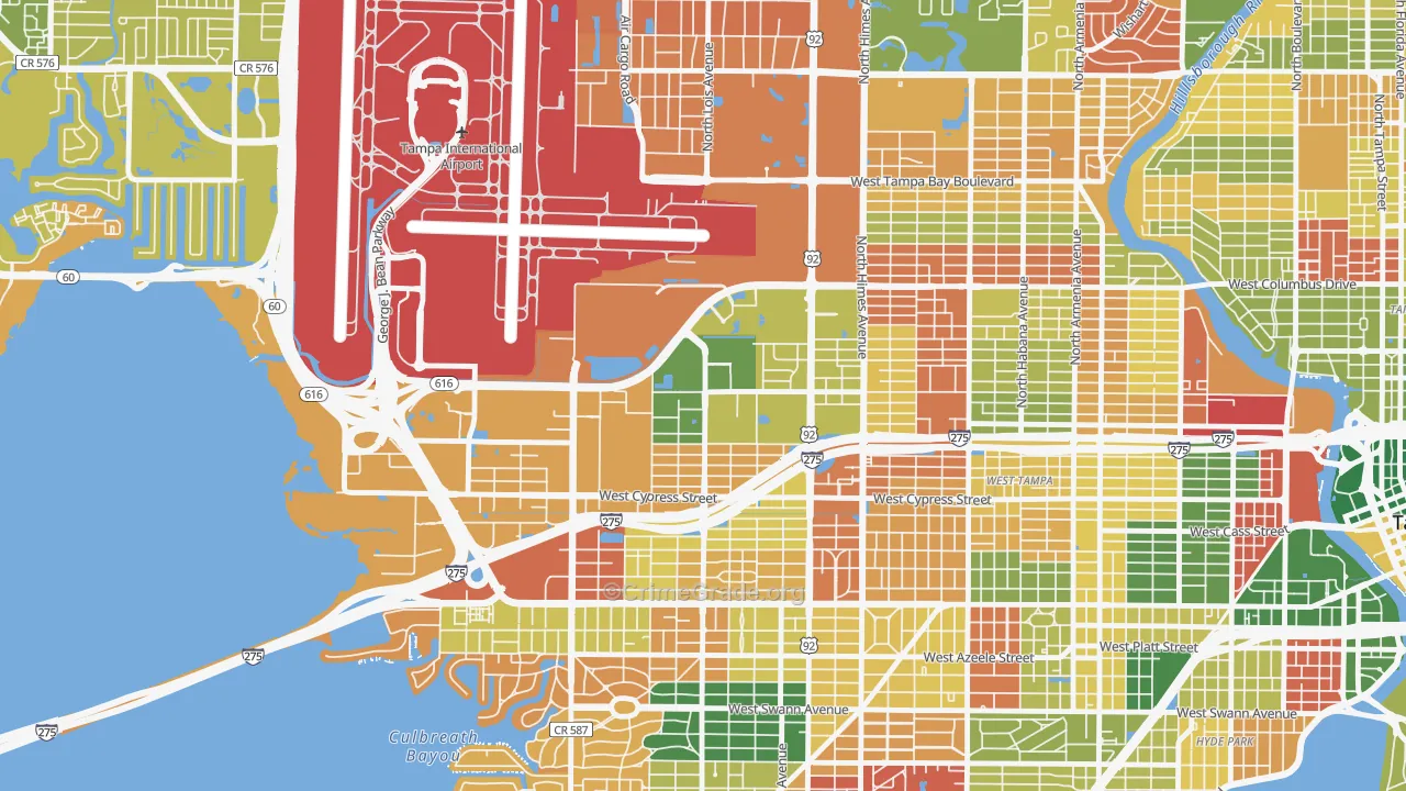 Carver City-Lincoln Gardens, Tampa, FL Map of Arson Rates