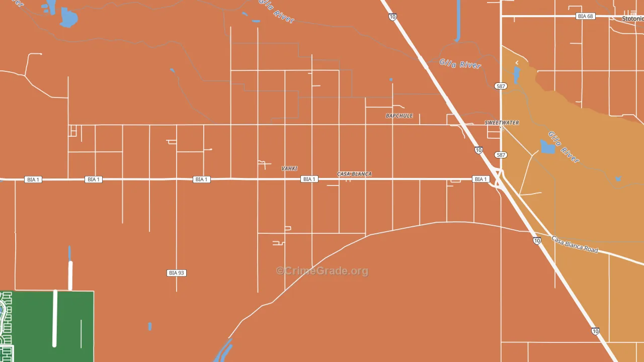 Casa Blanca, AZ Map of Arson Rates