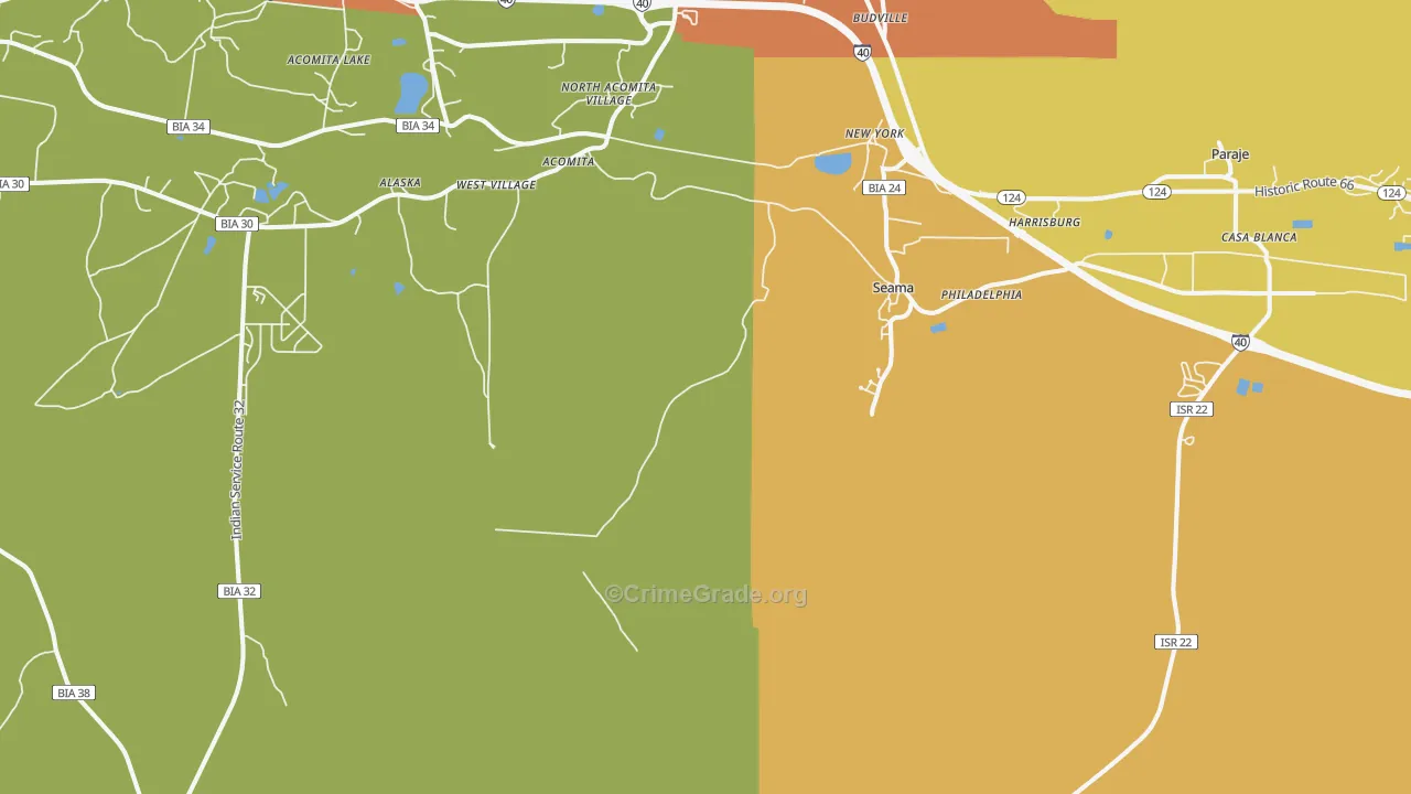 Casa Blanca, NM Map of Arson Rates