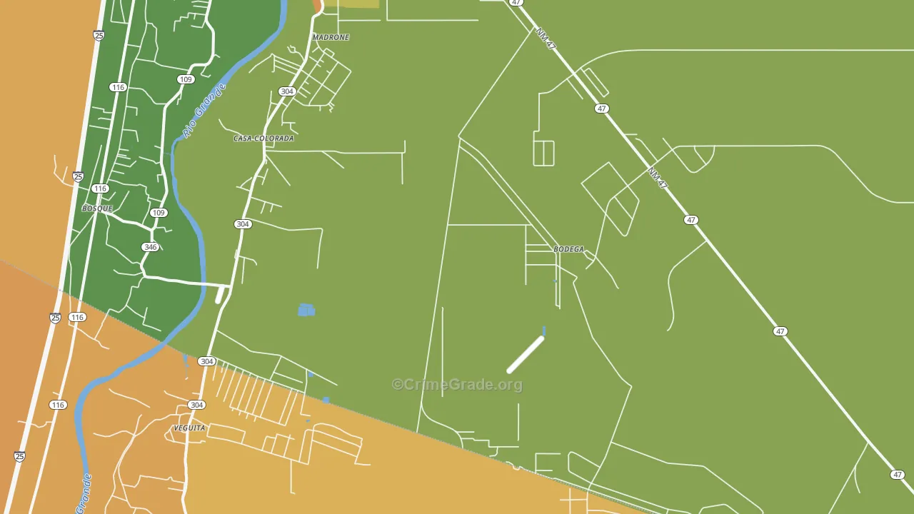 Casa Colorada, NM Map of Arson Rates