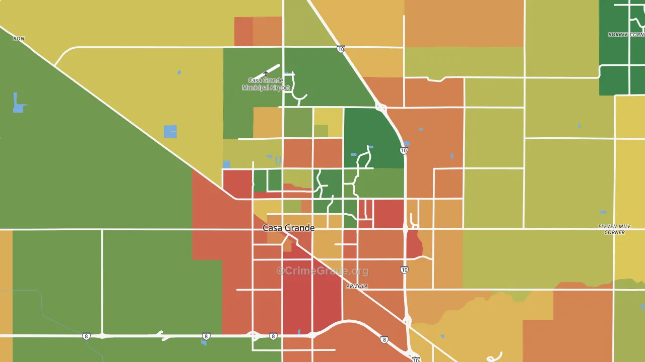 Casa Grande, AZ Map of Arson Rates