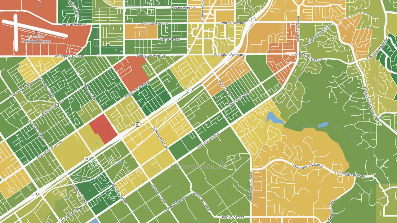 Casablanca, Riverside, CA Map of Arson Rates