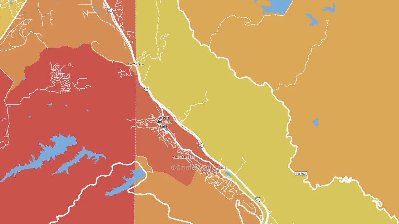 Cascade-Chipita Park, CO Map of Arson Rates