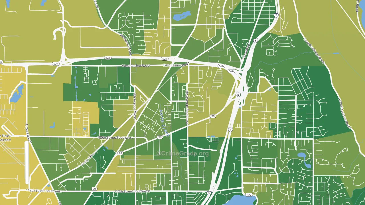 Cascade View, Everett, WA Map of Arson Rates