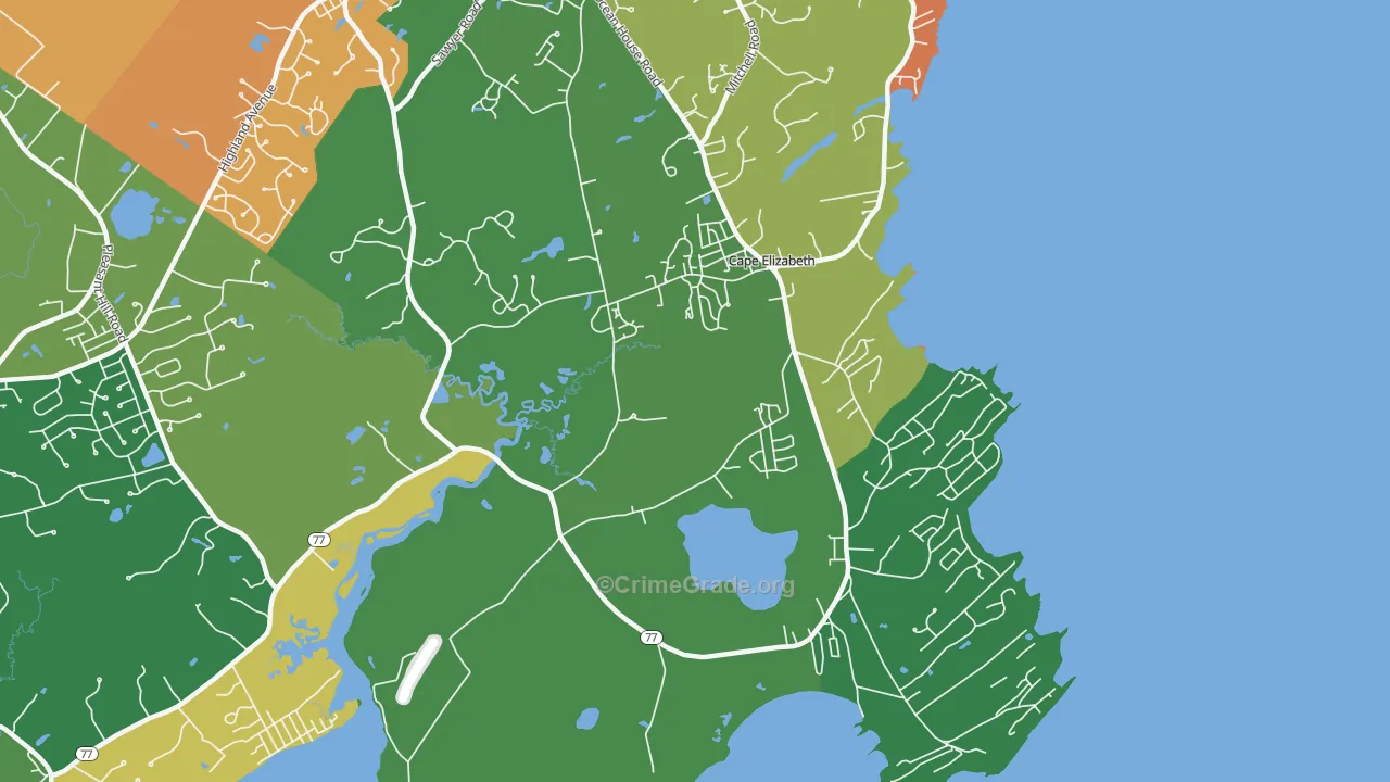 Cash Corner, ME Map of Arson Rates