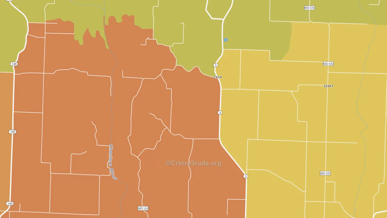 Cash, MO Map of Arson Rates