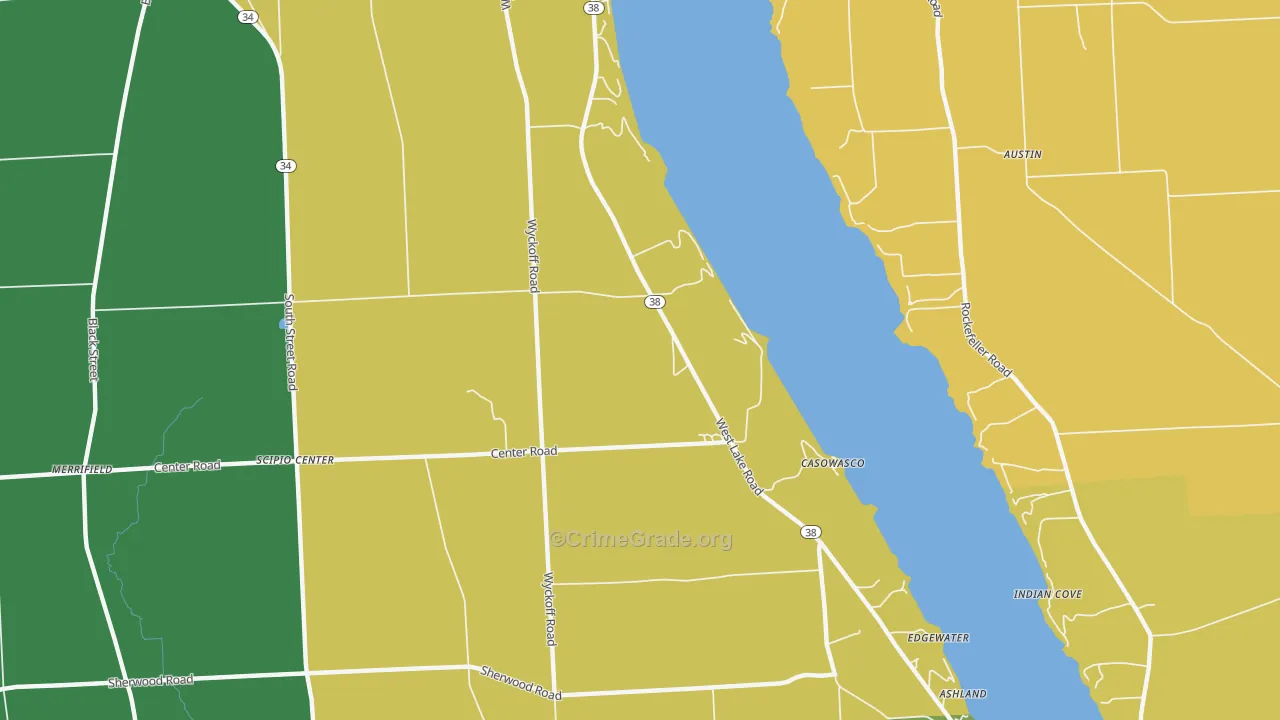 Casowasco, NY Map of Arson Rates