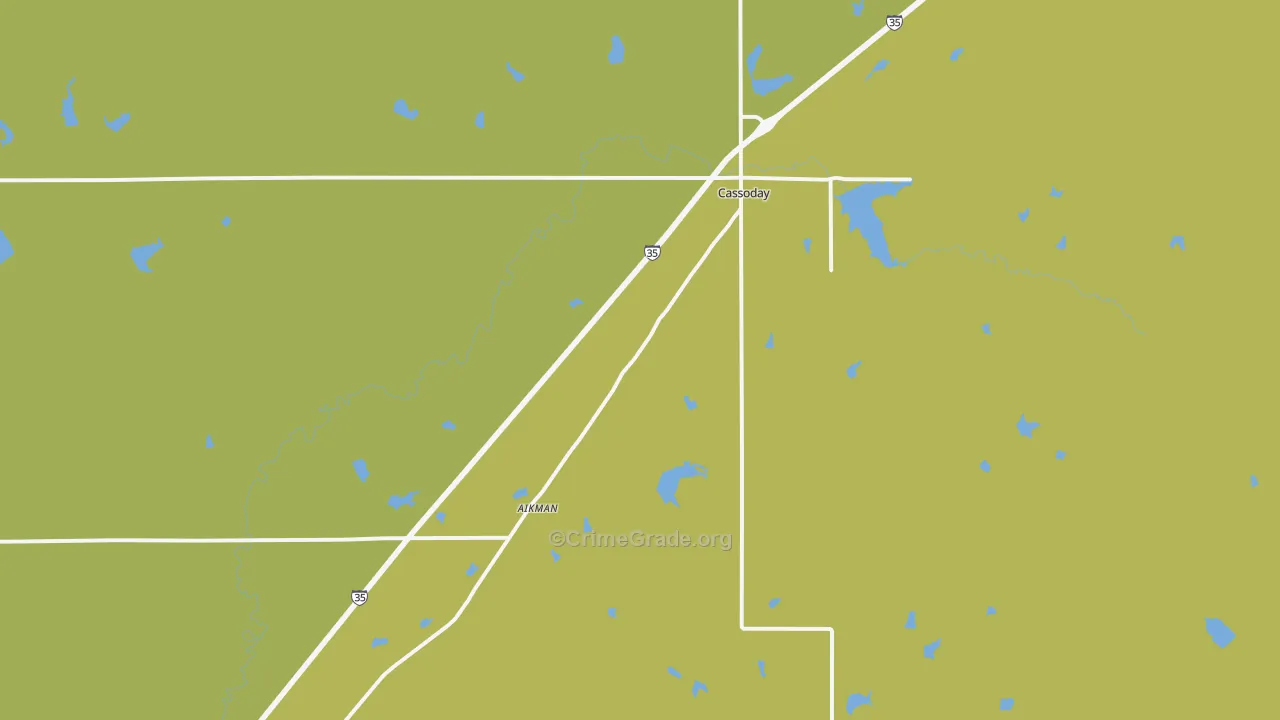Cassoday, KS Map of Arson Rates