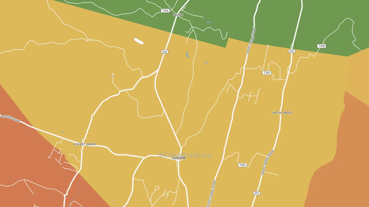 Cassville, PA Map of Arson Rates