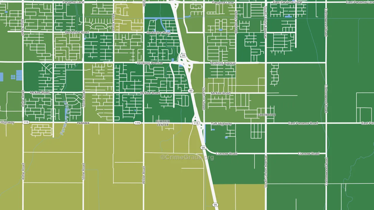 Castle Ranch, Bakersfield, CA Map of Arson Rates