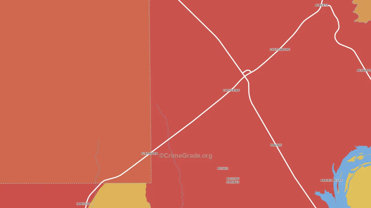 Catherine, AL Map of Arson Rates